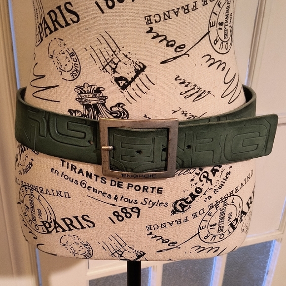 Energie Green Leather Belt. Made In Italy. Size 30. Great Condition. - Picture 1 of 8